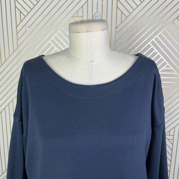 Hobbs London Navy‎ Blue Zip Shoulder Pocket Shift Dress Size US 6 - Picture 2 of 12